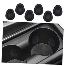 6PCS Car Cup Position Limiter,Silicone Car Cup Holder Insert with Self Black