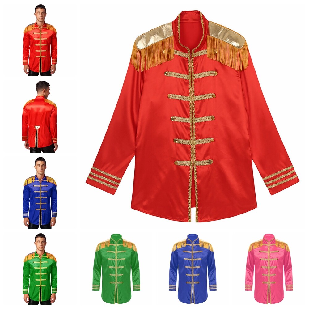 Male Long Sleeve Festival Satin Fancy Dress Up Costumes Stage Performance  Mens