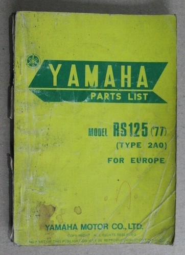 Yamaha RS125 (2A0) 1977 USATO OEM lista ricambi manuale libretto 2A0-28198-E5 - Foto 8 di 11