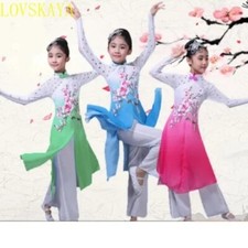 Classical Dance Costumes Girls Umbrella Dance Fan Costumes Girls Ethnic Dance