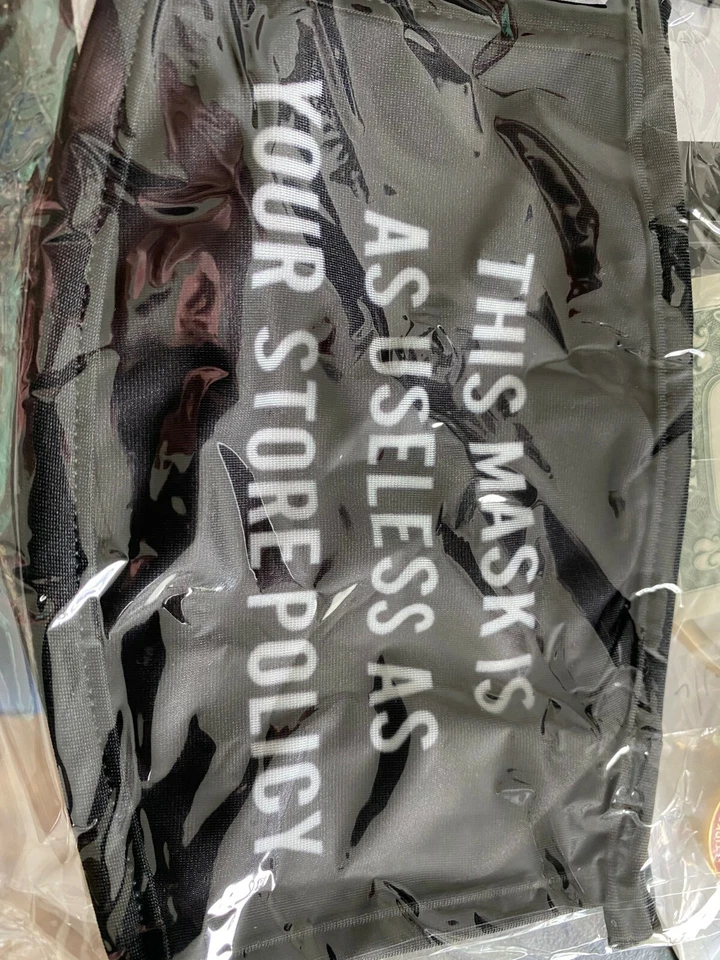 This Mask is a USELESS as YOUR STORE POLICY Face Mask Covering New - Image 3 of 3