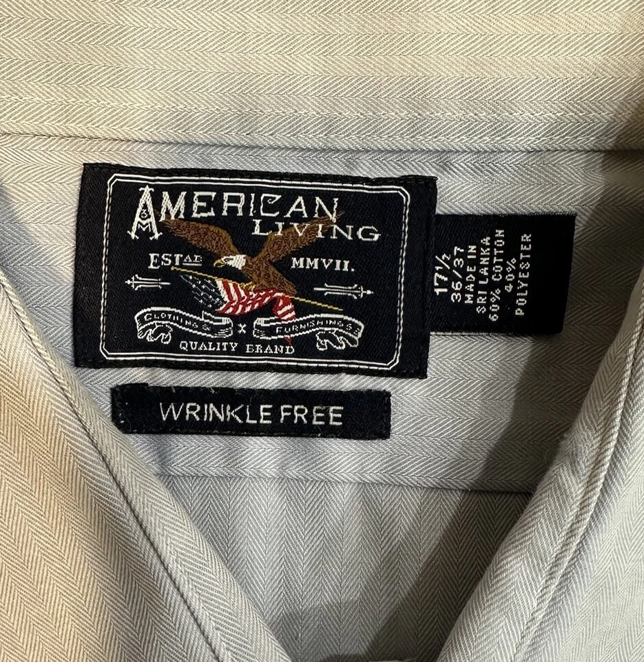 Camisa de vestir American Living para hombre azul claro talla XL extra grande 17-1/2 36/37 Foto 4 de 4