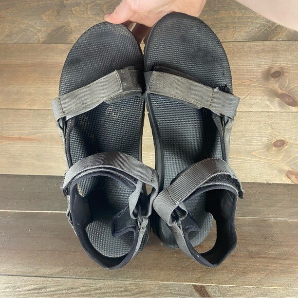 Teva Black Gray Adjustable Fit Slip On Outdoor Sandals Shoes Men\'s 12 Men main image 4