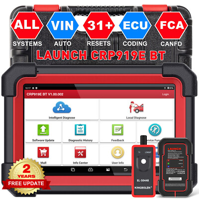 2026 LAUNCH CRP919EBT Elite Bidirectional Car Diagnostic Tool Scanner Key Coding