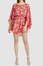 $425 LoveShackFancy Women's Red Floral Long Sleeve Anila Mini Dress Size S