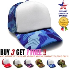 Trucker Hat Foam Mesh Baseball Cap Snapback Hats Camo Caps for Men Women Lot