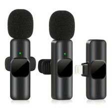 Wireless Microphone Audio Video Recording Mini Mic For Android/iphone 2 PACK