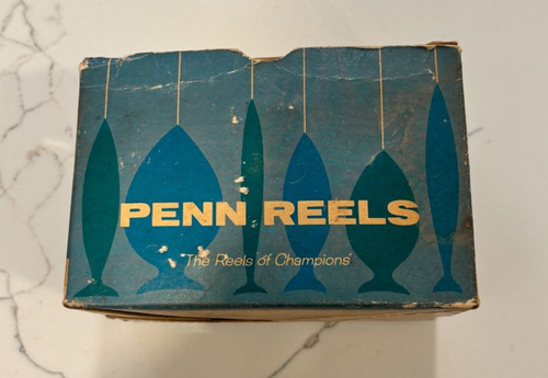PENN SEA SCAMP MODEL 78 SALTWATER REEL WITH CATALOG & WRENCH/ WONDERFUL COLORS - Picture 5 of 8