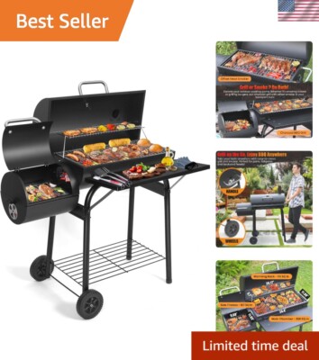Heavy-Duty Charcoal Grill with Adjustable Air Vents - Ultimate Outdoor Cooker