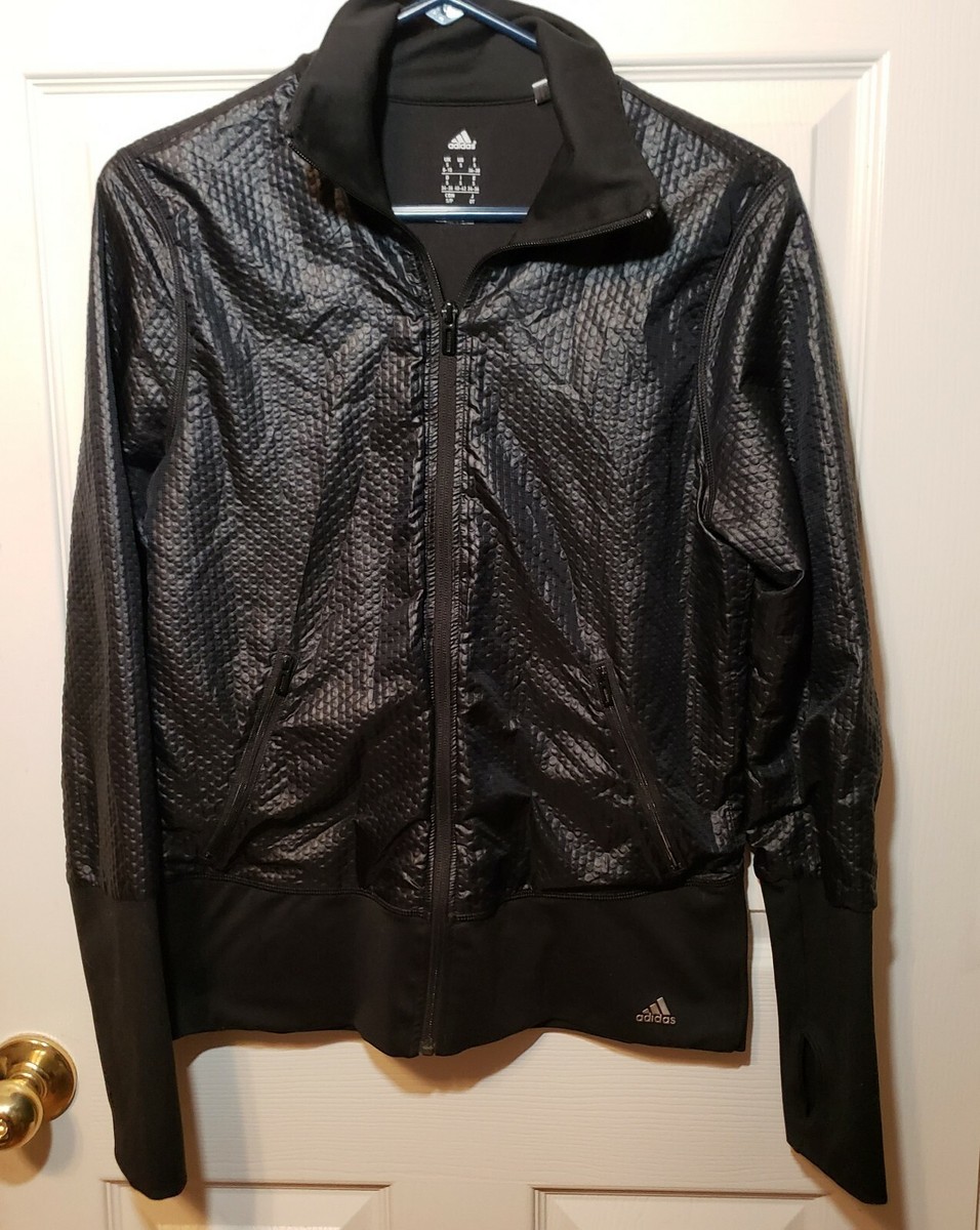 Adidas Climalite Black Long Sleeve Thumb Hole Cuffs Casual Lined Jacket  Small