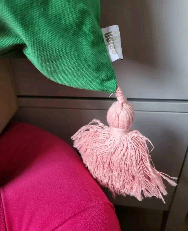 Scion Mr Fox Green & Pink Tassle Cushion - RRP £40 - Image 3 of 3
