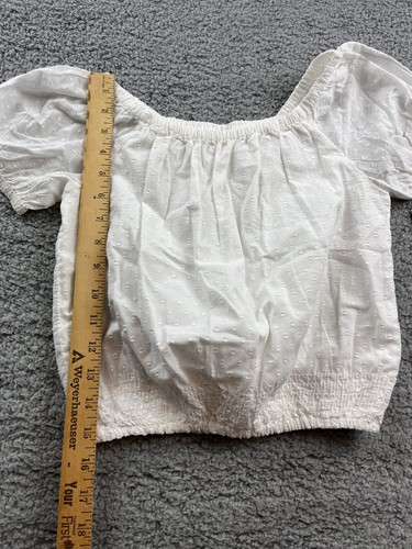Cat & Jack Girl's Size Medium (8) Short Sleeve Blouse White - Picture 4 of 7