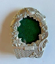 NEW Longaberger 2005 Silver Bells Pewter Picture Frame Ornament #23172