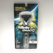 NOS 2015 Gillette Mach3 Blade Razor Handle + 1 Refill Cartridges | NIP Sealed