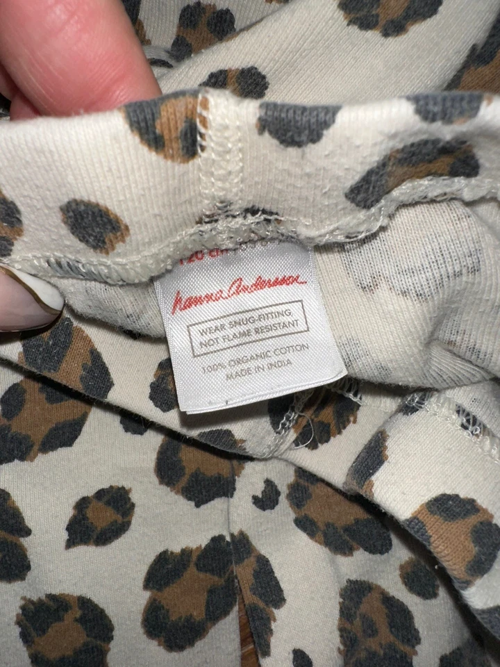 Conjunto de pijama Hanna Andersson estampado animal guepardo 100 % algodón orgánico niñas 6/7 Foto 3 de 3