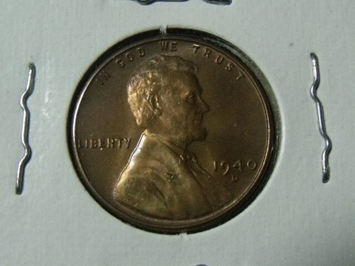 1940D 1C BU TONER Lincoln Cent WHEAT PENNY FRESH FROM ORIG ROLL FREE SHIP C77