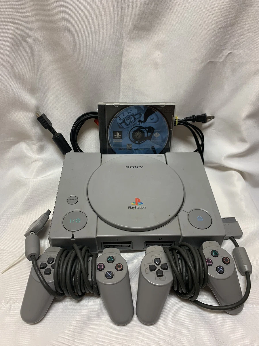 Sony PlayStation 1 PS1 Console SCPH 9002 w 2 Controllers Crash Bandicoot 2