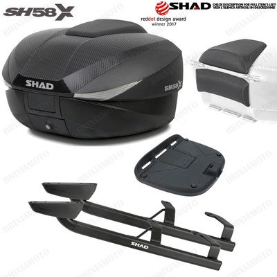 SHAD FIXING KIT + BAUL SH58X CARBON FOR KYMCO AK 550 '17-18