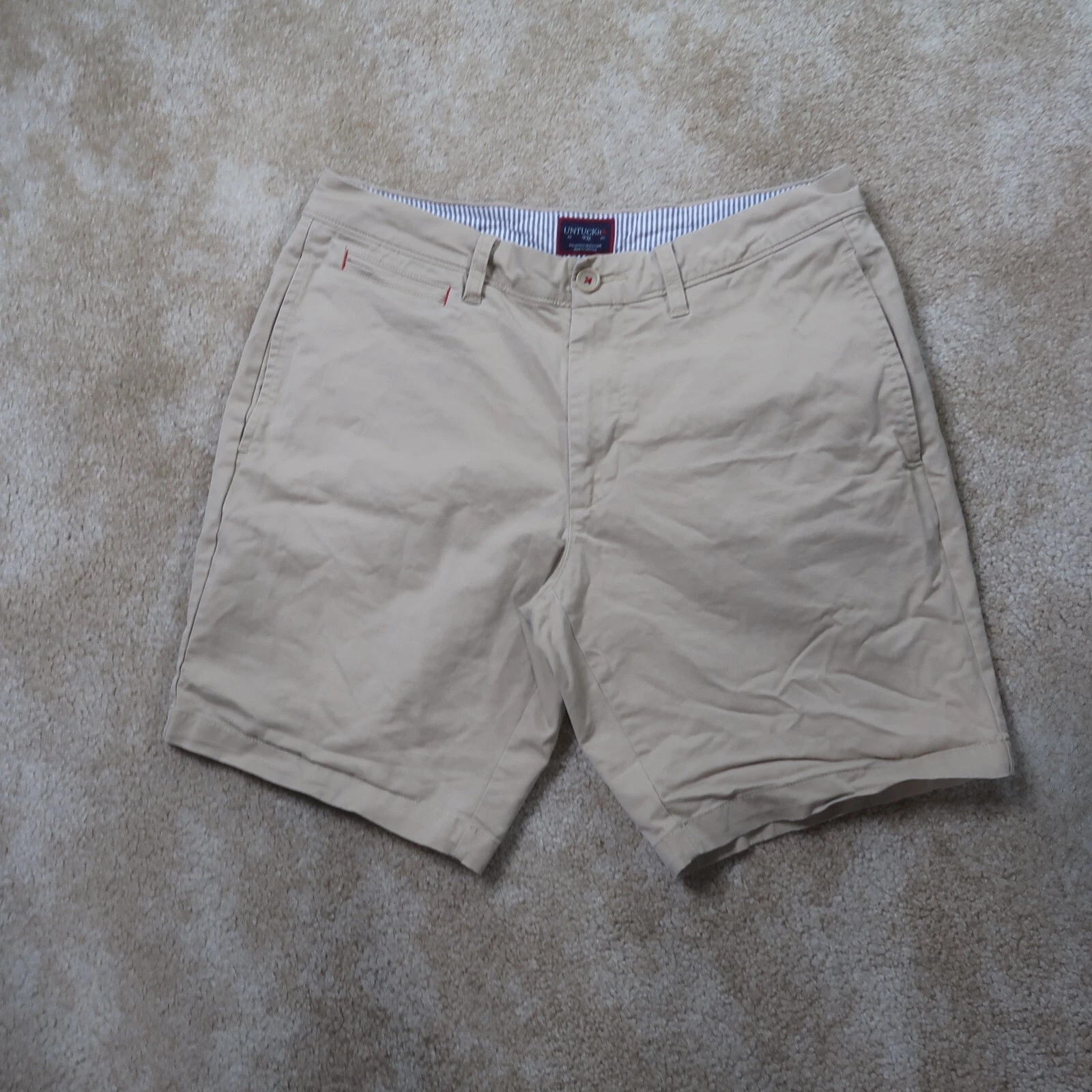 Untuckit Chino Shorts Men's 32 Tan Flat Front