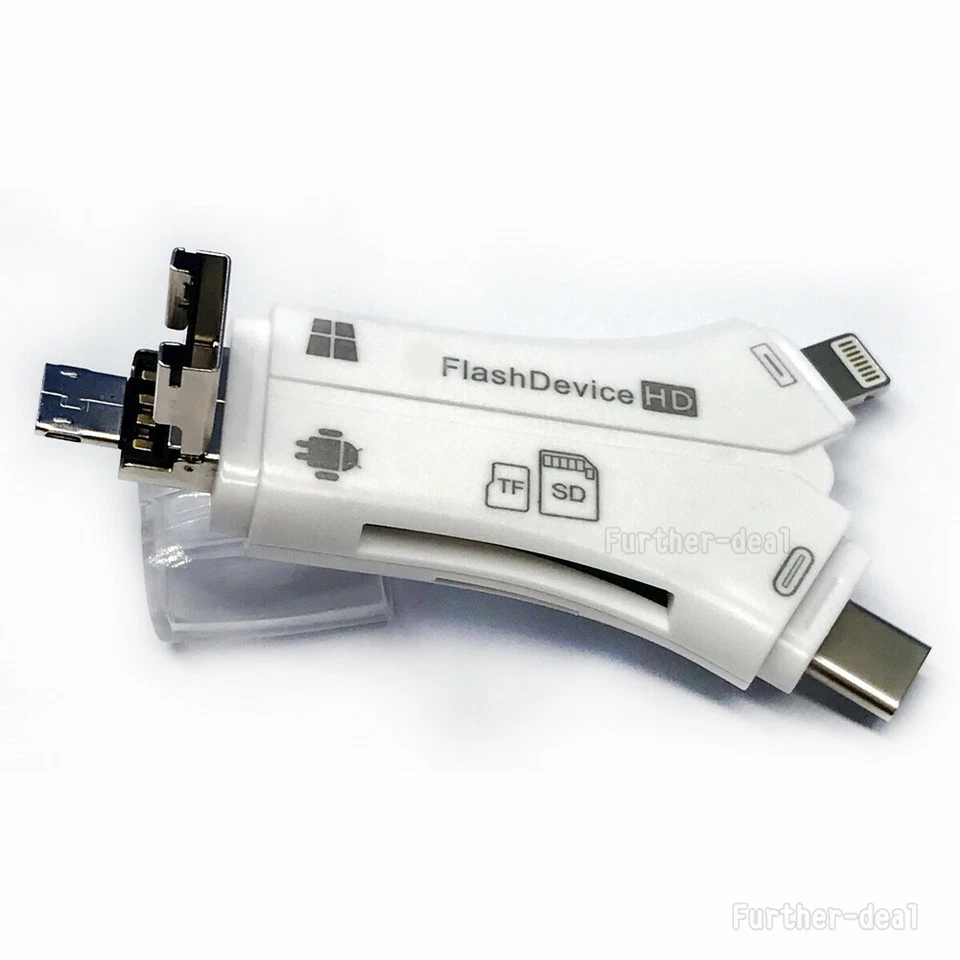 USB Flash Drive TF SD Card Reader for IOS iPhone Macbook iPad Type-C OTG Android - Image 3 of 4