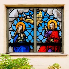 3D King Queen A173 Window Film Print Sticker Cling Stained Glass UV Zoe