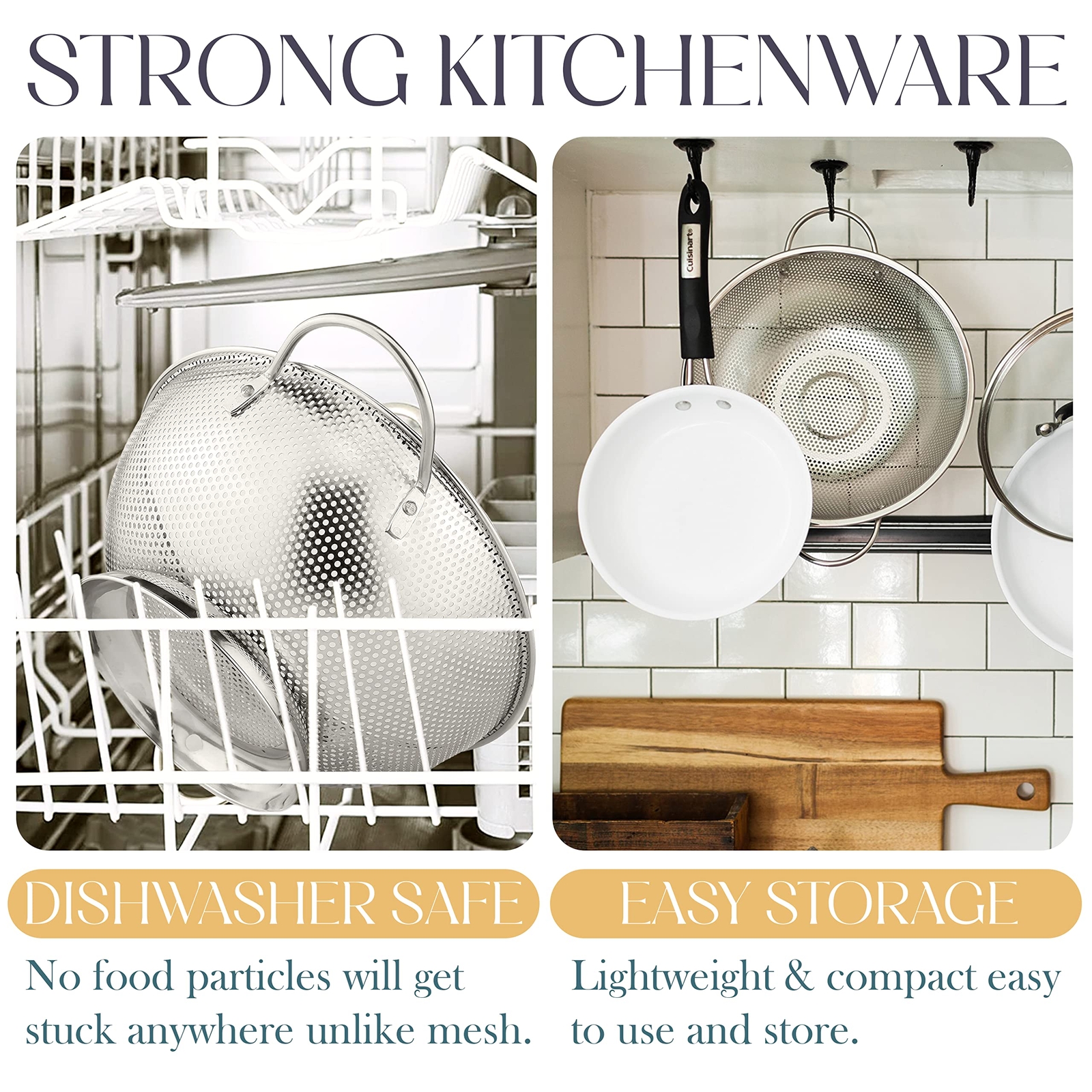 Bellemain Micro-perforated Stainless Steel 5 Quart Colander  