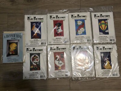 Flag Factory Lot Of 9 Flag Patterns New 28'' X 49'' Create Your Own Flag Yard Flag