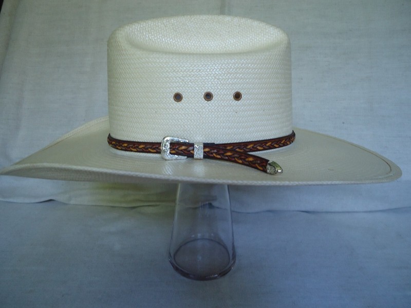 Vtg 6 7/8 Cross Western Store - San Antonio Milano Handwoven Shantung Cowboy Hat