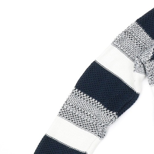 Dorothy Perkins Womens White Crew Neck Striped Cotton Blend Jumper Size 8 - Picture 6 of 12