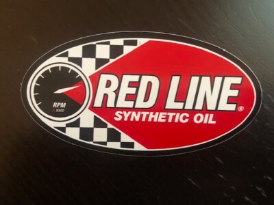 Authentic Red Line Synthetic Oil Decal Sticker 4x2