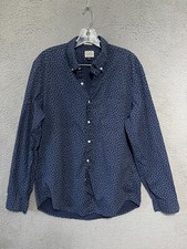 J Crew Secret Wash Mens Shirt Blue Classic Size Large Long Sleeve Button up