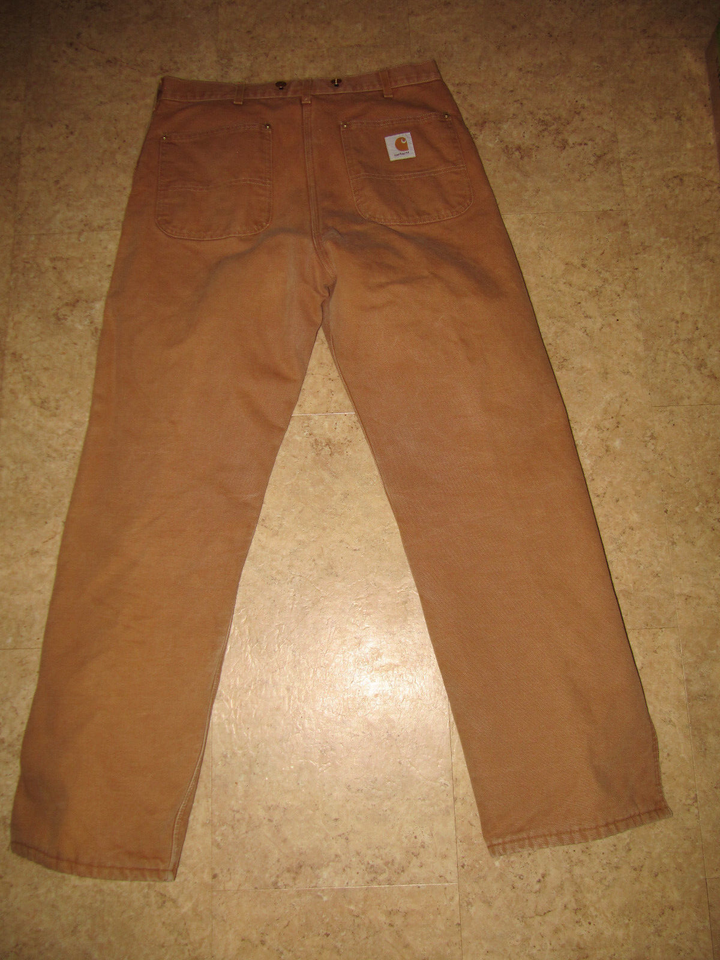 Vintage Carhartt Quilted Insulated Work Pant Mens 34x32 Brown WQ106