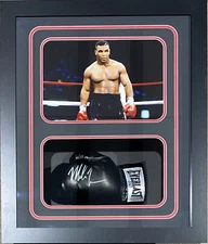 Mike Tyson Signed Glove Shadow Box Mike Tyson Hologram Authentic COR Black