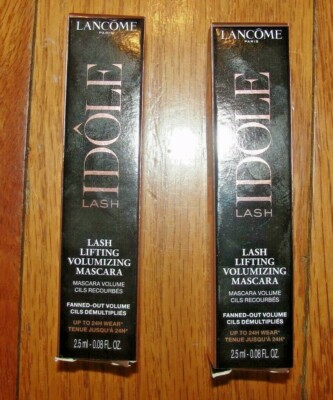 2 LANCOME IDOLE Lash Lifting Volumizing Mascara 0.08 oz Glossy BLACK NEW NIB 