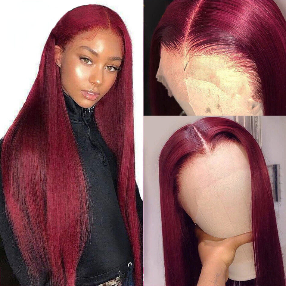 burgundy lace front wigs