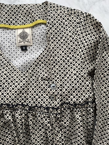 New Dagmar Daley Dress Dot Geometric Print Cotton Wrap 7/8 Year Doen Mabo - 第 7/8 張圖片