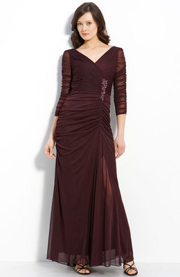 NWOT raisin Adrianna Papell Beaded Mesh Gown size 6 | eBay