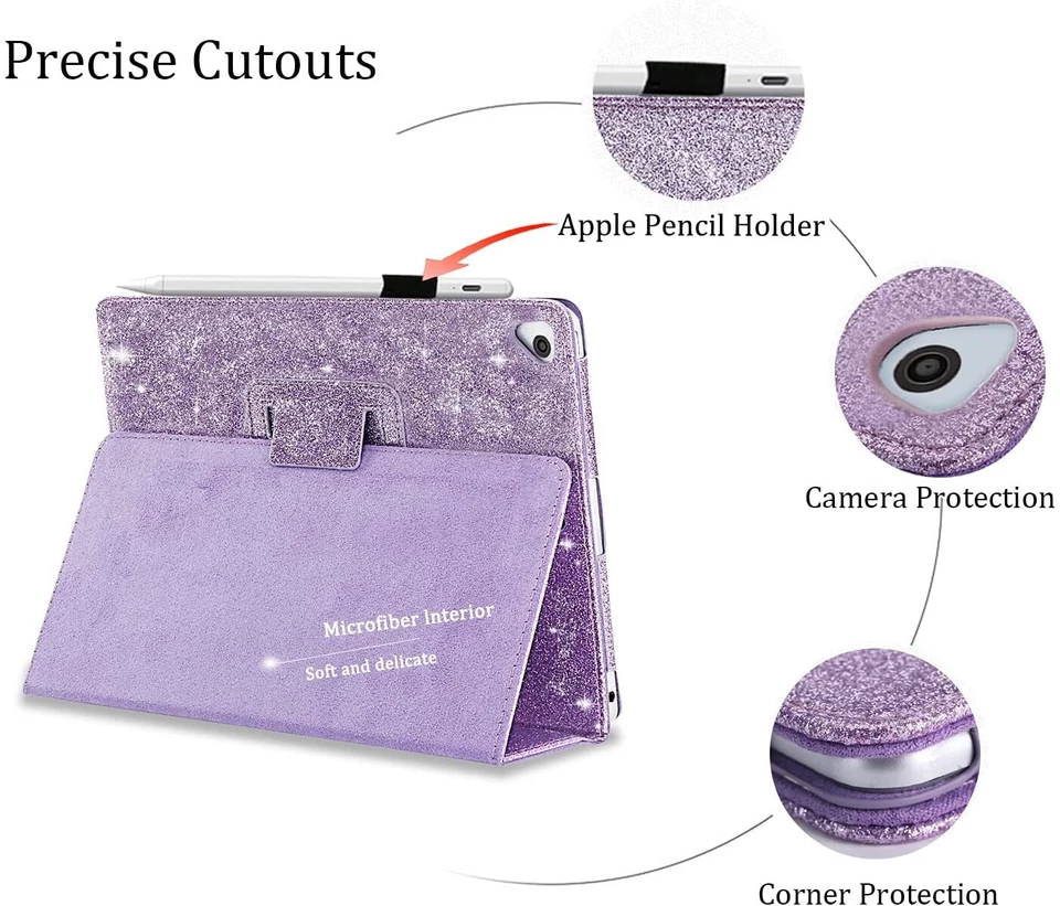Apple iPad Glitter book flip Case Cover Stand For iPad mini 1 2 3 4 & 5 (7.9") - Image 4 of 4