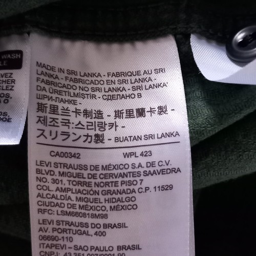 Levis Levi's corduroy overshirt Shacket shirt jacket Green L relaxed Fit - Picture 13 of 15