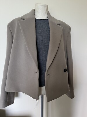 Other Stories Cropped wool blazer, Beige, Size M UK