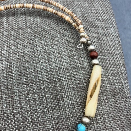 Memory Wire Ankle Bracelet Silver Footprint Carved Bead Turquoise Stone Shell - Picture 7 of 8