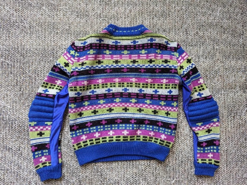 suéter de esqui vintage década de 1990 SPYDER acolchoado M corrida lã estampa indiana - Imagem 2 de 4