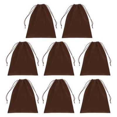 Velvet Drawstring Bags, (9.8 x 7.8 Inch, Brown)(8 Pcs) Drawstring Velvet Pouch
