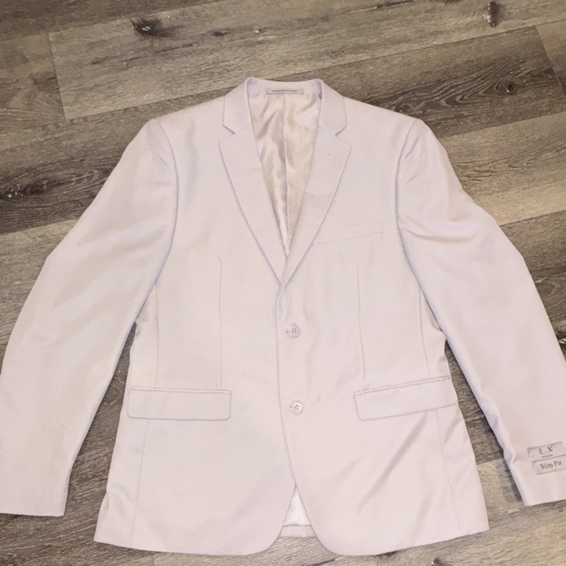 E.X by Porto Filo Men’s White Suit 2-Piece Slim Fit Satin Super 160’s 38R