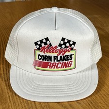 Vintage Kellogg's Corn Flakes Racing Trucker Hat Cap NASCAR Mesh Snap 1992