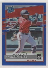 2020 Panini Donruss Optic Rated Rookies Blue Prizm 60/75 Domingo Leyba #66 1p5