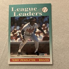 Fleer 1992 League Leaders Terry Pendleton Atlanta Braves card #691