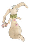 Fabric Easter Door Stop/Shelf sitter Bunny w/Egg Basket 14" Rustic Country Decor — photo 4