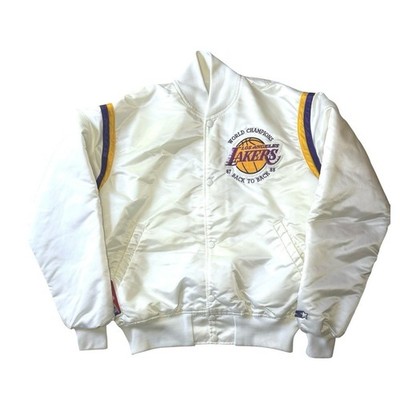 VTG  STARTER LOS ANGELES LAKERS 1987-1988 NBA WORLD CHAMPS SATIN JACKET SZ Large
