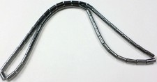 16" Strand of 50 Black Shiny Hematite Gemstone 8x4mm Barrel Tube Gorgeous Beads